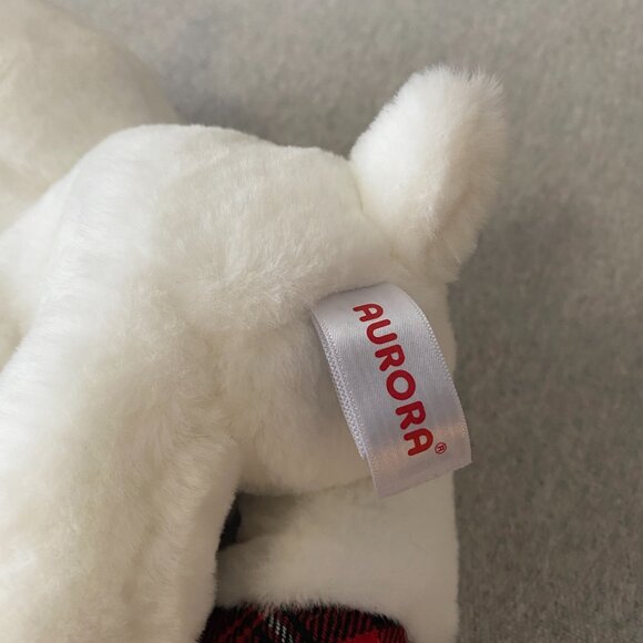 Aurora Red White Black Plaid Hooves Antlers White Holiday Reindeer 10" 2020 - Picture 10 of 12